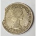 AUSTRALIA 1958 . FLORIN . ERROR . CLIPPED BITTEN EDGE